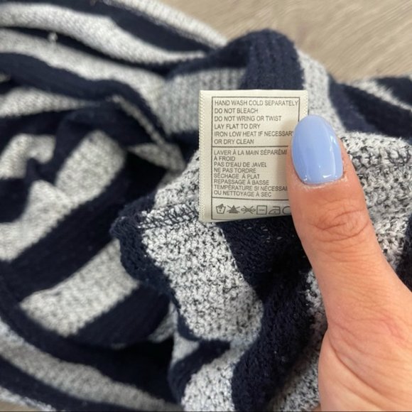 JACK BB DAKATO Striped Navy/Stone Gray Sweater S - Picture 9 of 9